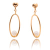 10K Yellow Gold Open Oval & Pearl Earrings Default Title