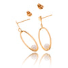 10K Yellow Gold Open Oval & Pearl Earrings Default Title