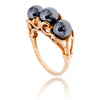 10K Yellow Gold 3-Round Hematite Across Ring Default Title