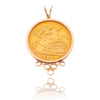 22K Yellow Gold 1/2 Sovereign Coin With 14K Yellow Gold Frame Pendant Default Title