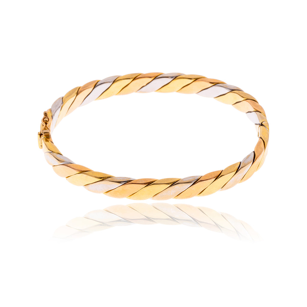 14K Tri Colour Bangle Bracelet Default Title