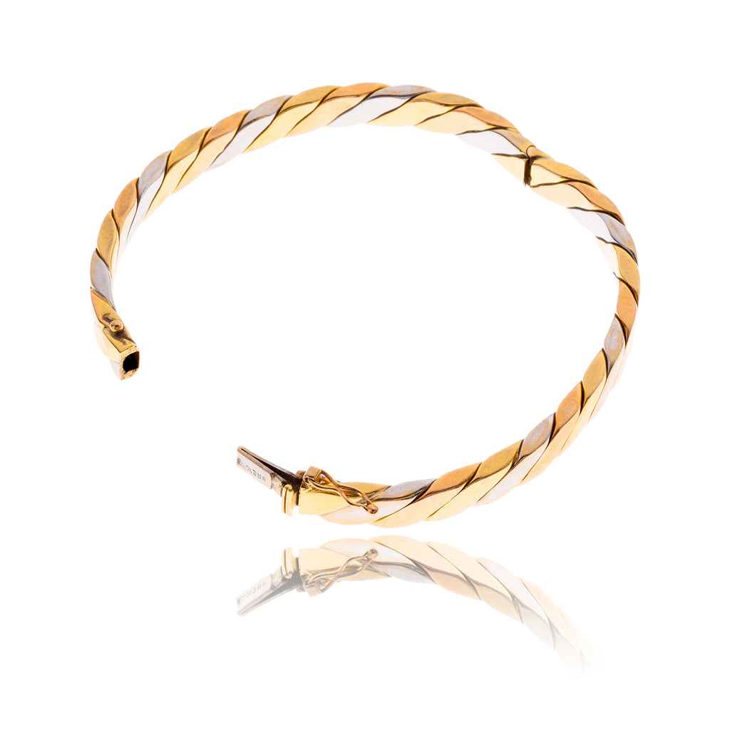 14K Tri Colour Bangle Bracelet Default Title