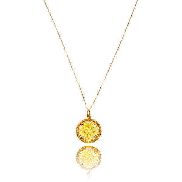 1/10oz Canadian Maple Pendant with 14KT Yellow Gold Bezel & Chain Default Title