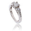 14K White Gold Princess Cut Diamond Ring With Round & Channel-Set Shoulders Default Title