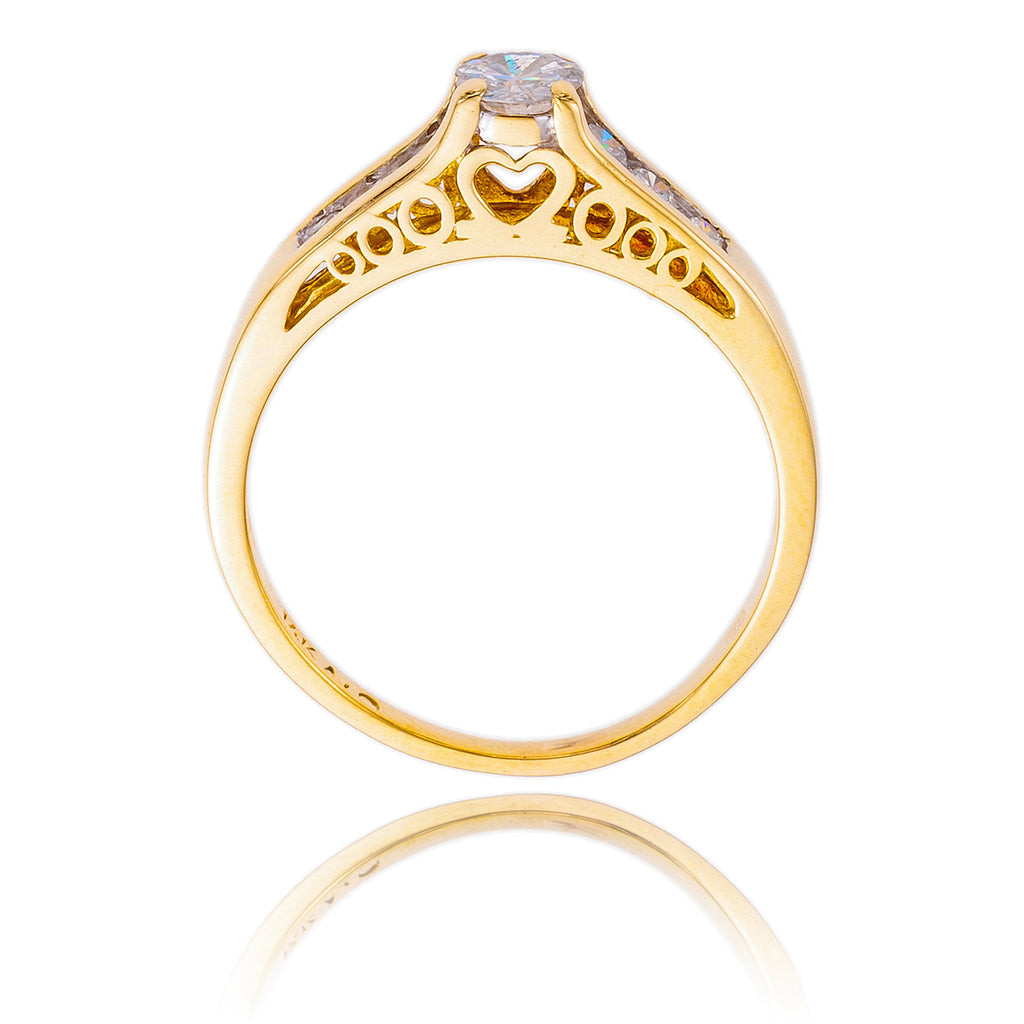 14K  Yellow Gold Diamond Ring With Diamond Band Default Title