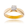 14K Yellow & White Diamond Solitaire Ring Default Title