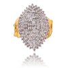 10K Yellow & White Marquise Shaped Diamond Cluster Ring Default Title