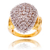 10K Yellow & White Marquise Shaped Diamond Cluster Ring Default Title