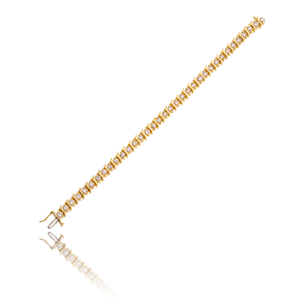 14K  Yellow Gold Diamond Tennis Bracelet Default Title