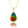 Custom 14K Yellow Gold Pear Shaped Ammolite Pendant Default Title