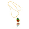 Custom 14K Yellow Gold Pear Shaped Ammolite Pendant Default Title